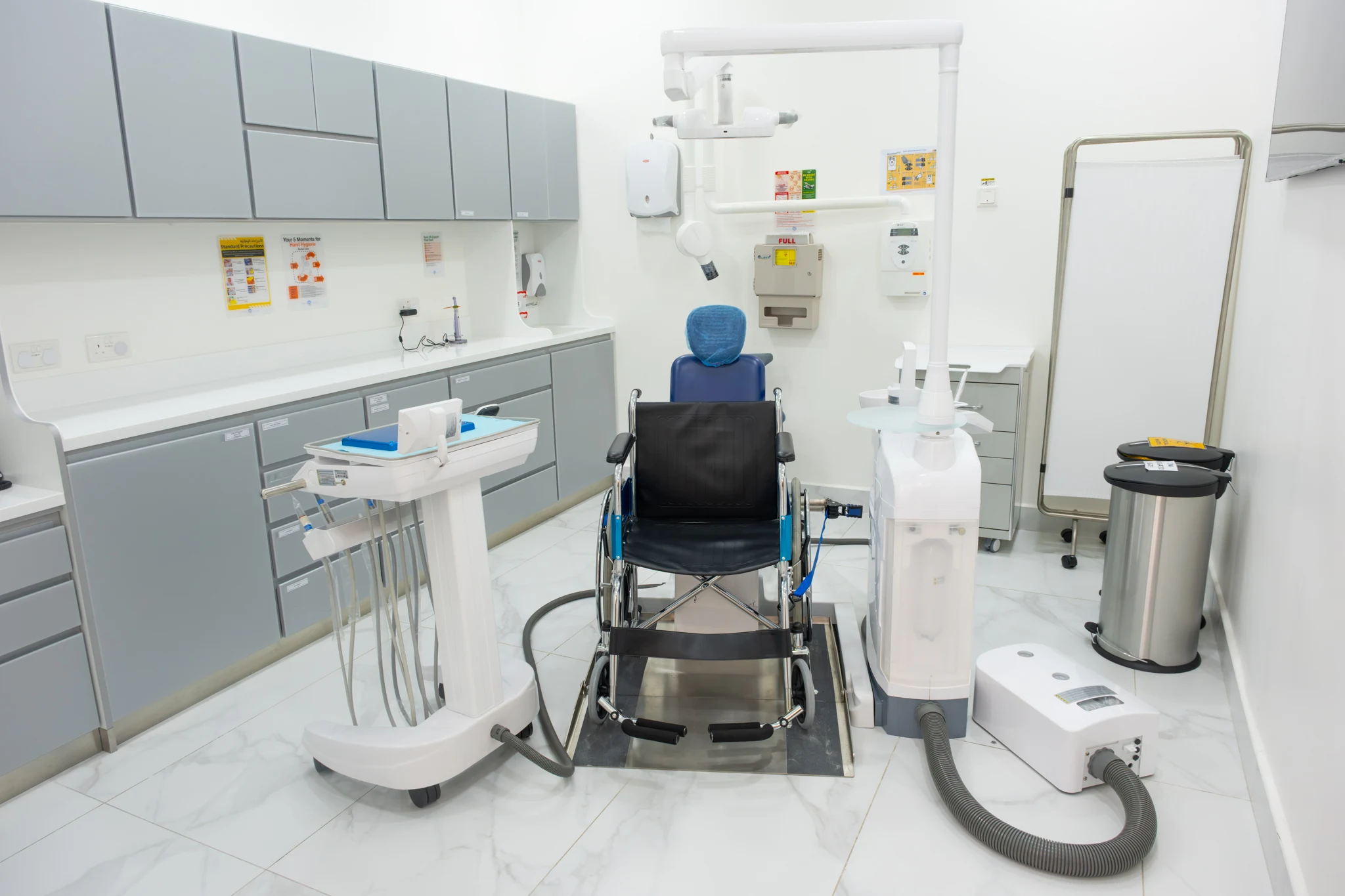 Wide view of the accessible dental treatment room at Silwadi Dental Center, Al Raha Mall