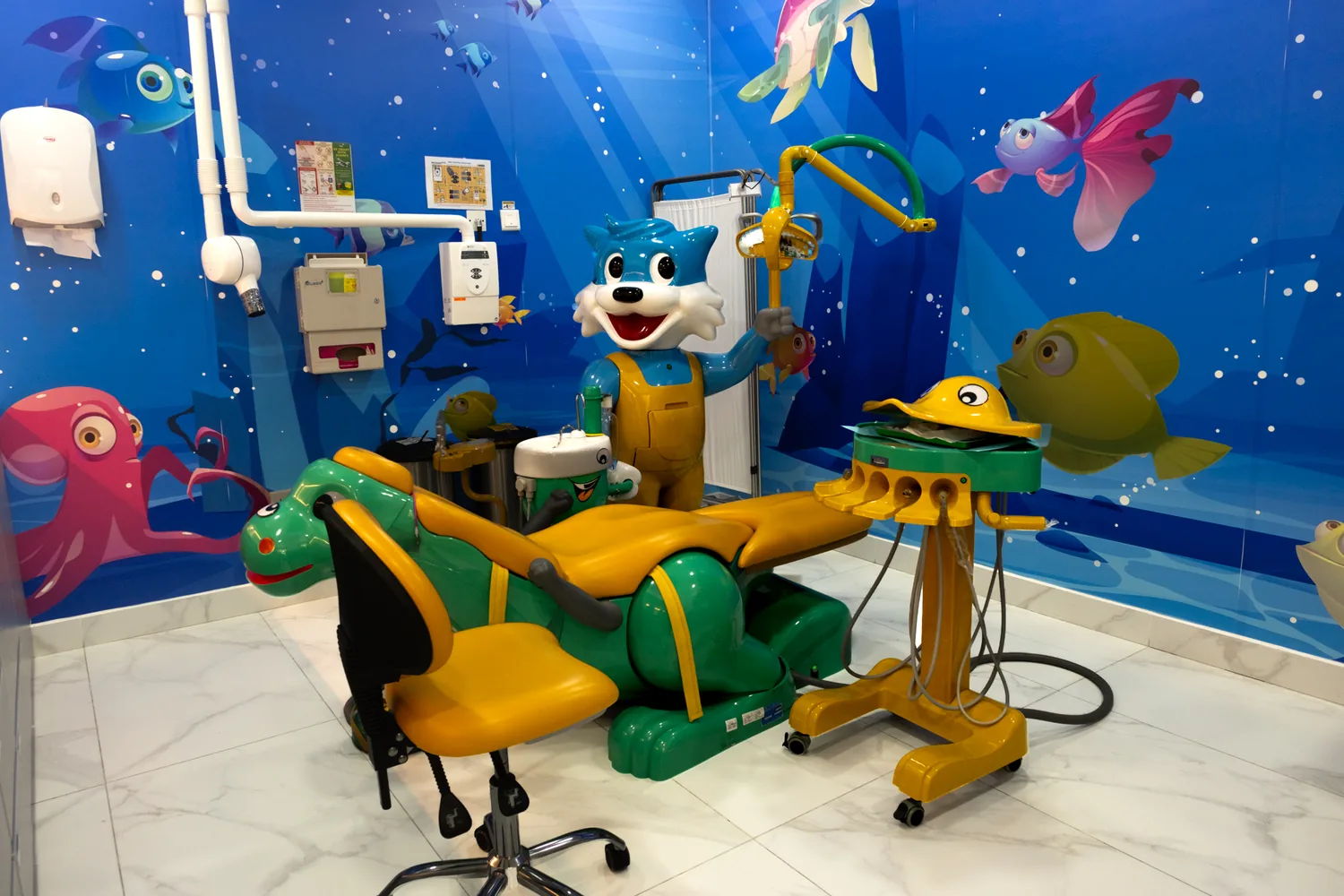 Pediatric dental treatment room at Silwadi Dental Center, Al Raha Mall