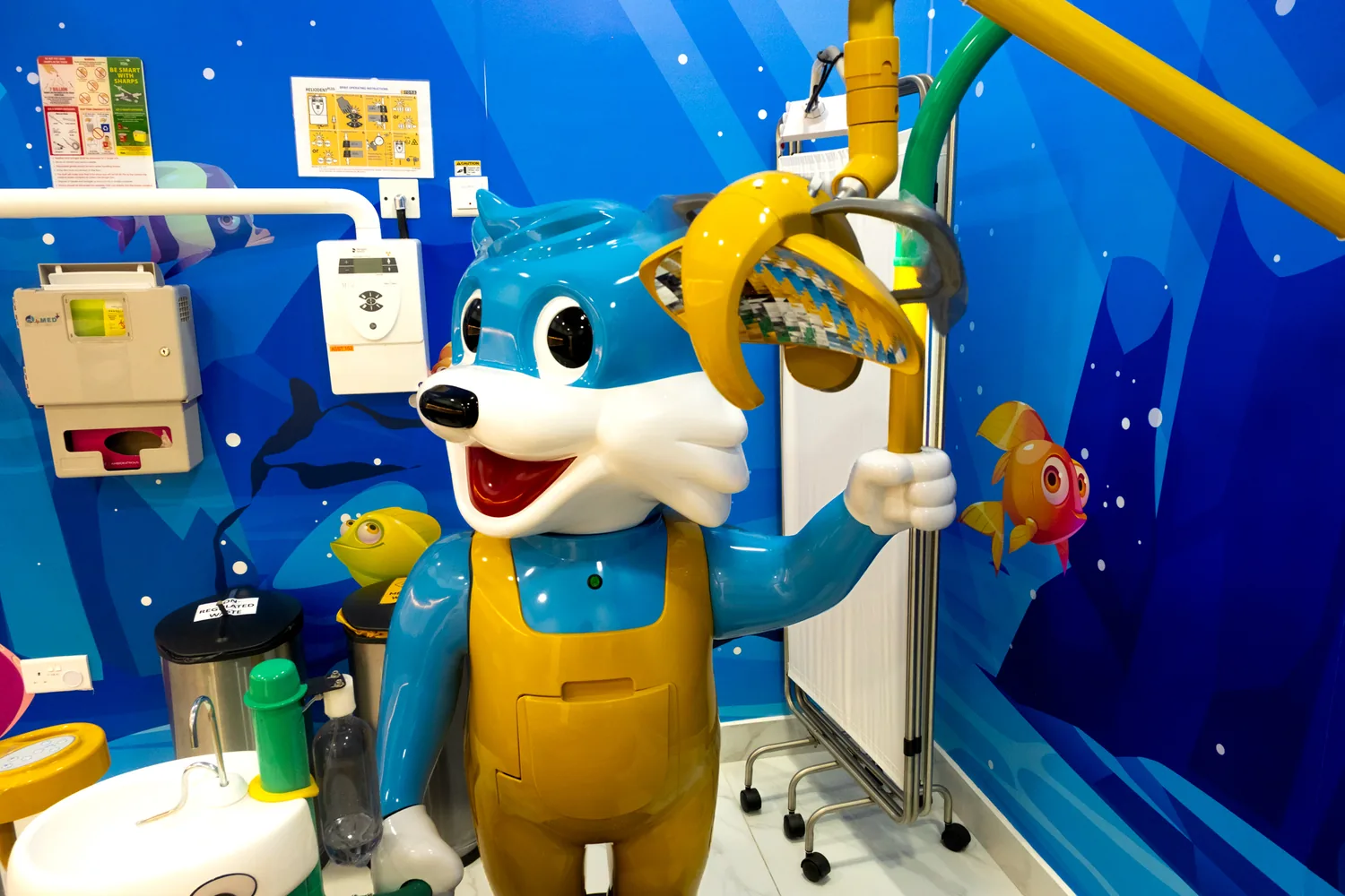 Pediatric clinic character and dental equipment at Al Raha Mall